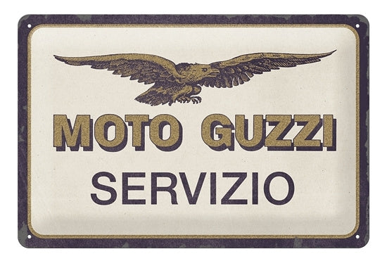 Moto Guzzi metal sign Servizio, 20x30 cm NML