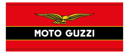 Moto Guzzi Motorcycle carpet, logo with eagle, red/gold/black, 190 x 80 cm NML