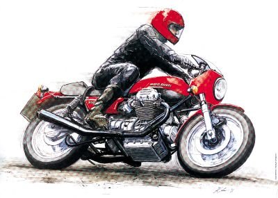 Holger Aue Poster, 50x70 cm - Moto Guzzi Le Mans 1 NML