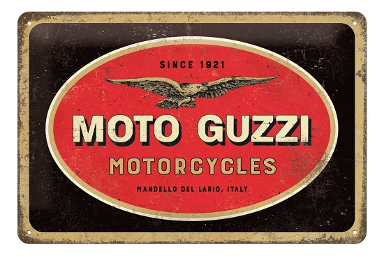 Moto Guzzi Tin plate sign, 20x30cm NML