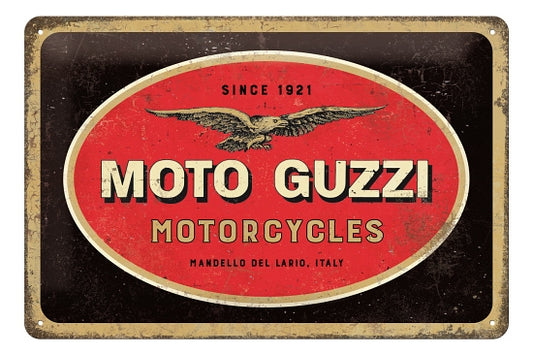 Moto Guzzi Tin plate sign, 20x30cm NML